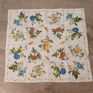 Cotton Handkerchief Floral Print  with Blue and Yellow Accents